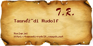 Tasnádi Rudolf névjegykártya
