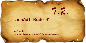 Tasnádi Rudolf névjegykártya